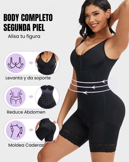 Faja moldeadora de glúteos con control de abdomen y cremallera en la entrepierna