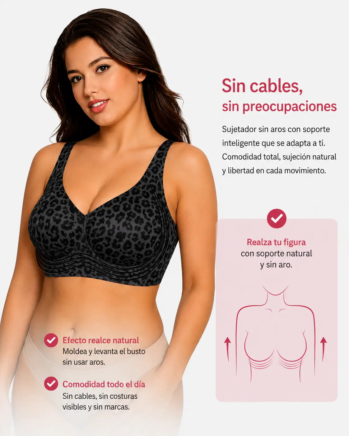 Sujetador Sin Aros Reafirmante Efecto Alisador SheForm