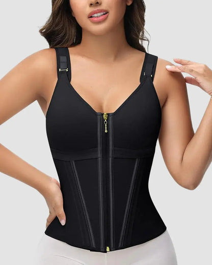 Faja moldeadora de cintura de doble capa con control de abdomen y sujetador