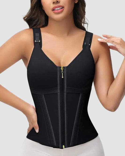 Faja moldeadora de cintura de doble capa con control de abdomen y sujetador