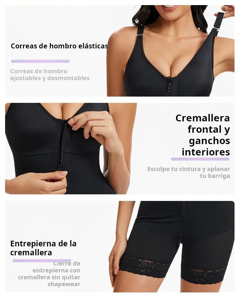 Faja moldeadora de glúteos con control de abdomen y cremallera en la entrepierna