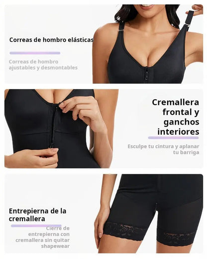 Faja moldeadora de glúteos con control de abdomen y cremallera en la entrepierna
